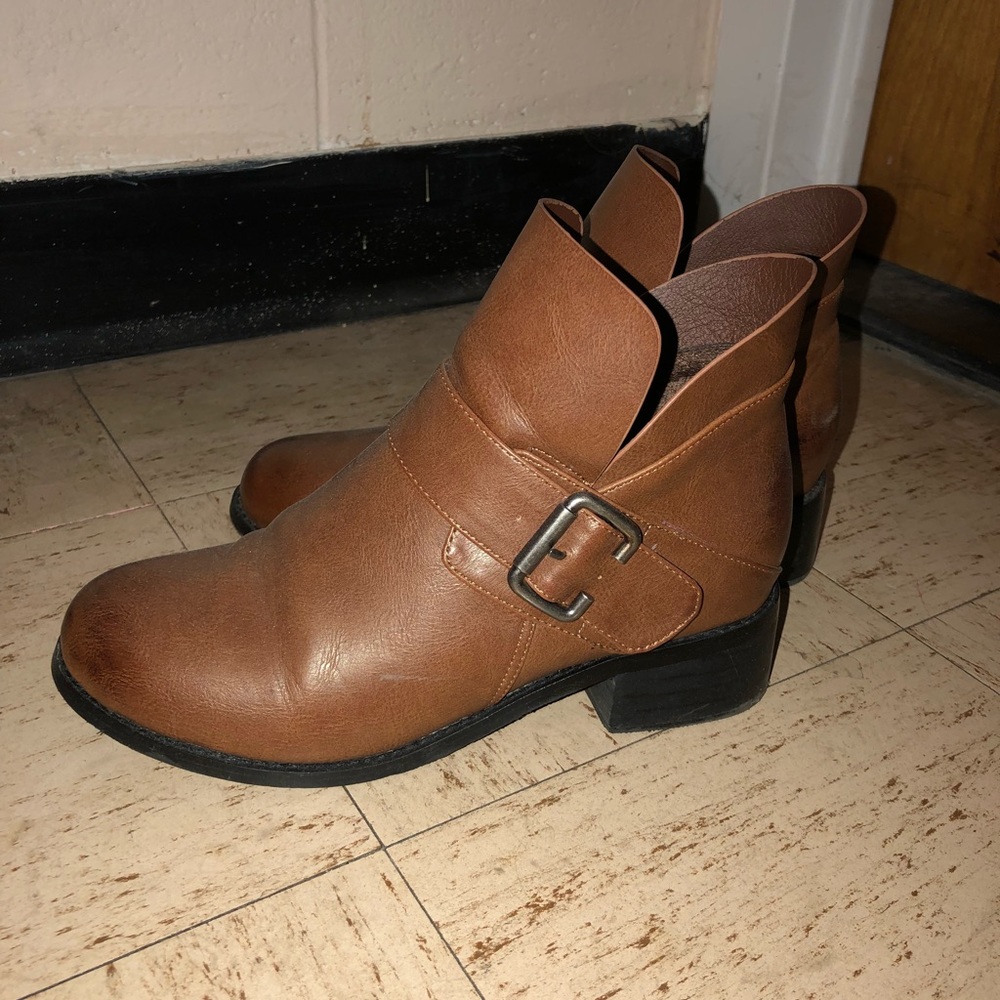 Brown booties worn only once